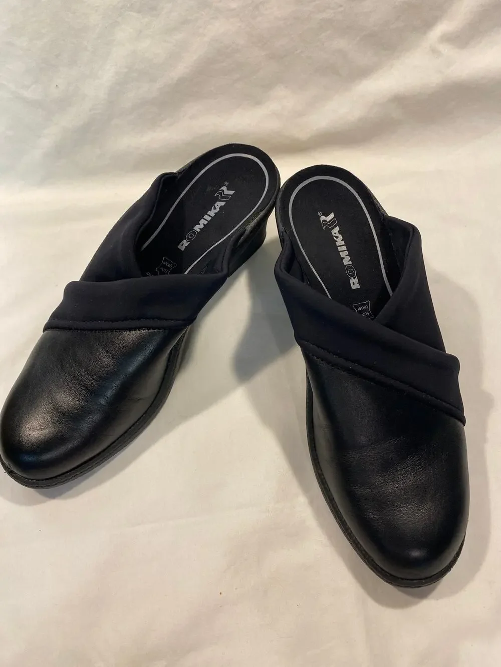 Romika Leather & Stretch Fabric Mule Low Heel Womens EU 39